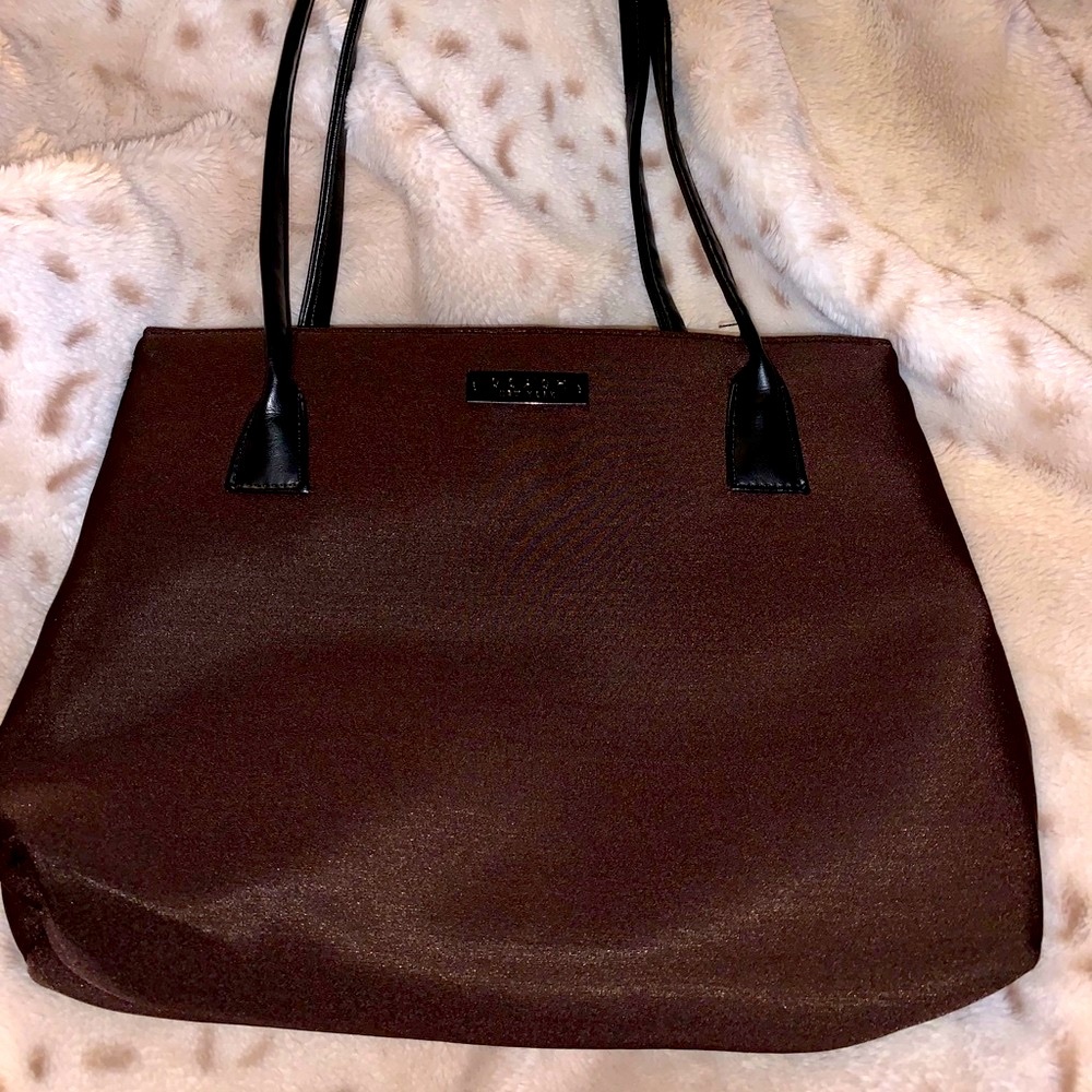 Brown Neoprene Coach Tote